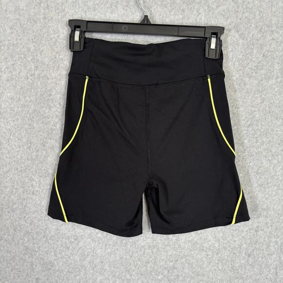 Sincerely Jules Set Outfit Small Black Bra Bike Shorts Active Yoga Running Neon - Picture 10 of 11